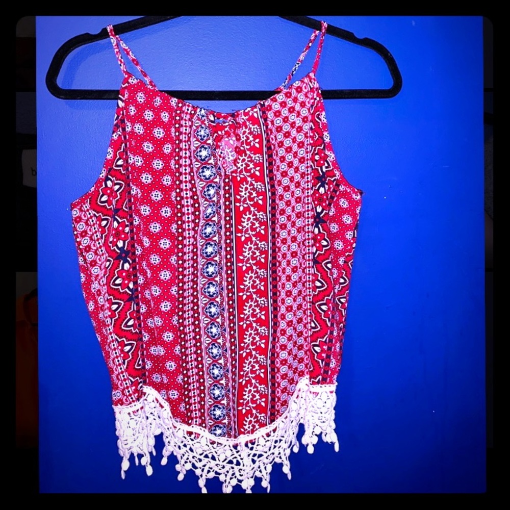 🇺🇸NoBo Patriotic Cropped Tank Blouse